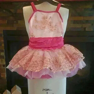 Rose gold and pink dance costume